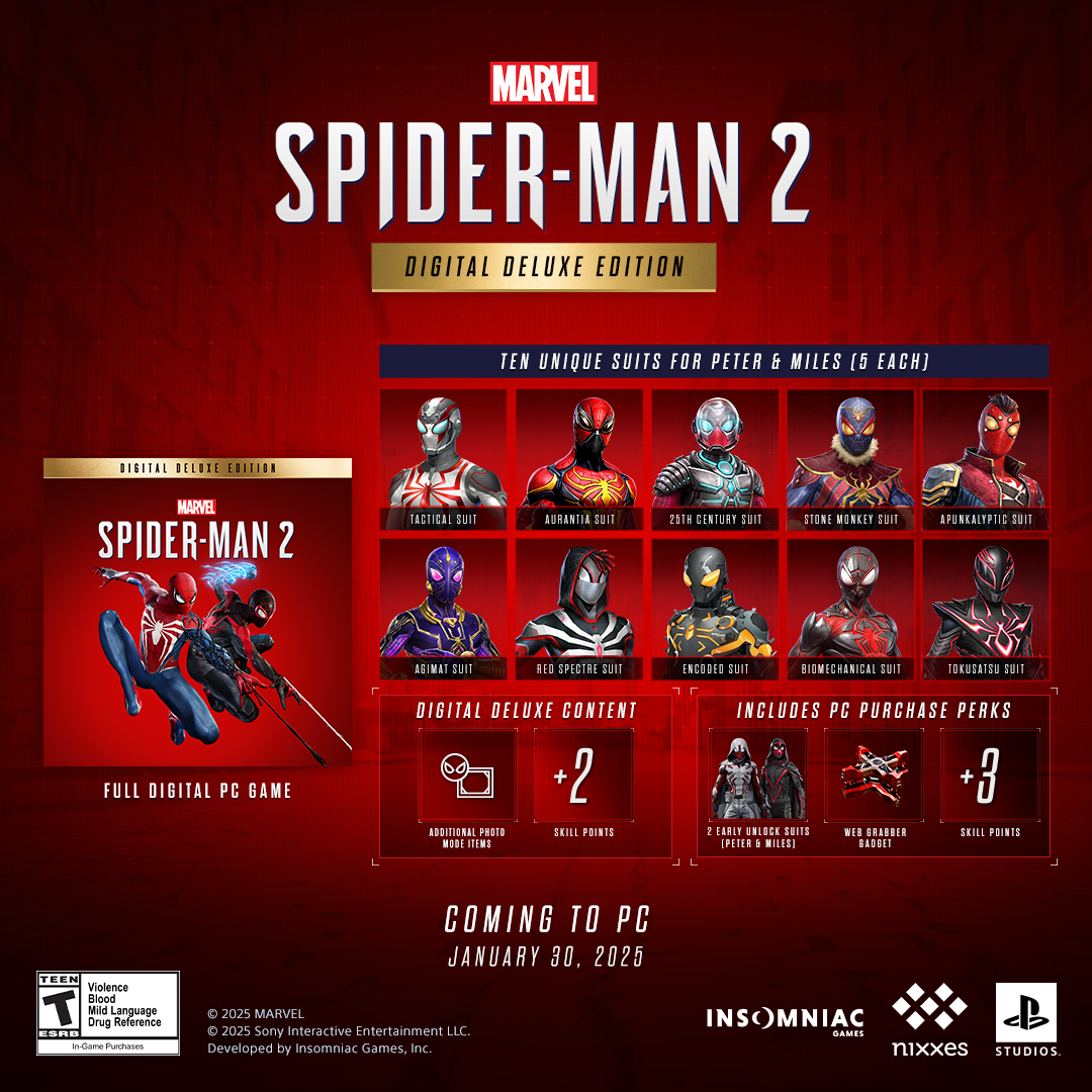 Marvel's Spider-Man 2 Digital Deluxe • Offline-Konto • Gemeinsamer Zugriff